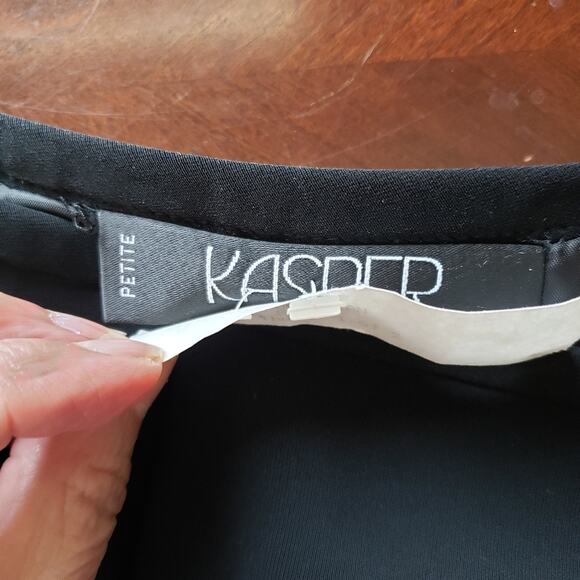 Kasper Black Knee Length Career Pencil Skirt 8P Minimal Capsule Office Basic - Picture 6 of 8